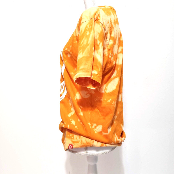 Spitfire SIZE M Womens Unisex Orange Tie Dye LOGO T-Shirt Short Sleeve FLAW - Picture 6 of 14